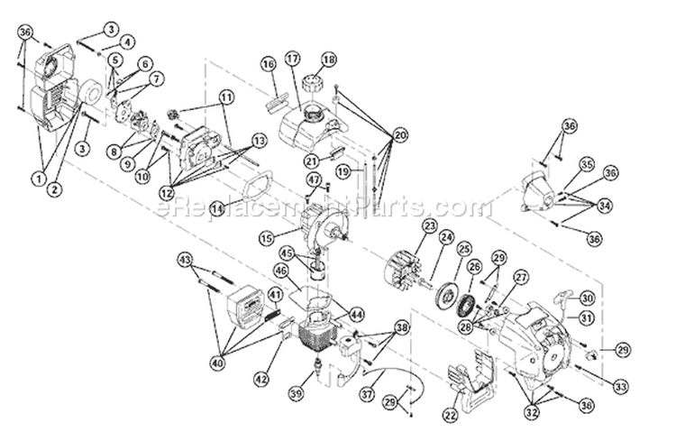 Page B Diagram and Parts List for YM400 41BDY40G755 Yard Man Trimmer